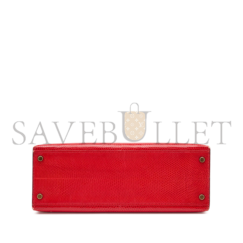 H**mes master flag red lizard kelly 28 gold hardware (28*22*10cm)
